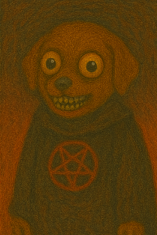 Puppy with pentagram